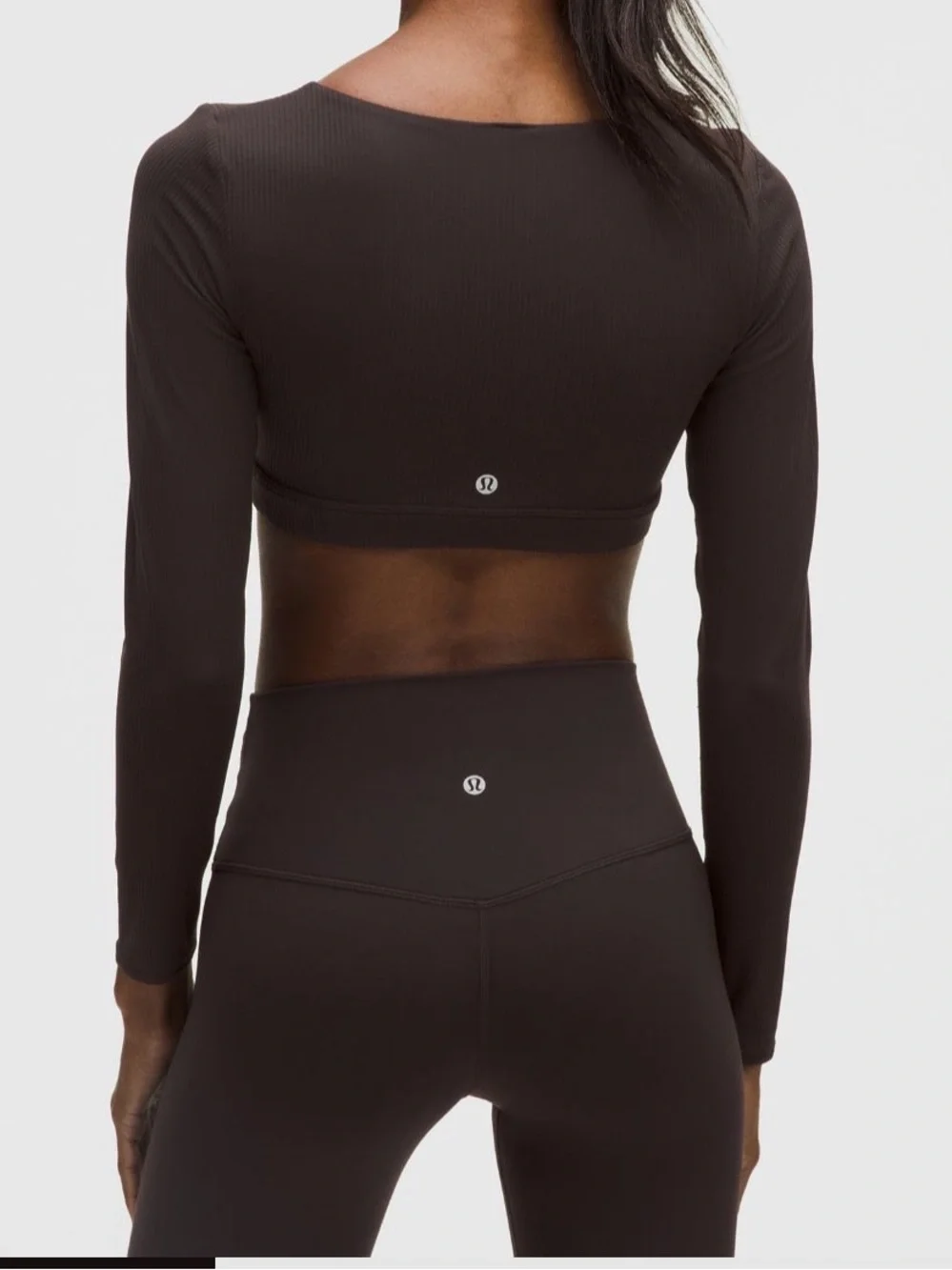 Lululemon Ribbed Nulu Long Sleeve Bra Top in Sequoia
